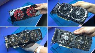 Ремонт 6-ти ВИДЕОКАРТ GTX 1060 майнинговая  GTX 760 КОД 43  GTX 650TI  RADEON RX570