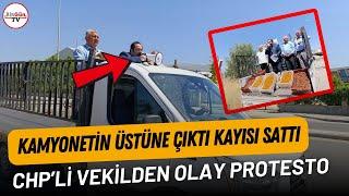 CHPli vekilden olay yaratan TMO protesto Kamyonetin arkasına çıktı kayısı sattım