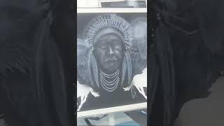 Time-lapse Native American airbrush Art
