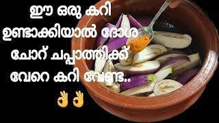 പുതു രുചിയില്‍ വഴുതന രുചി കൂട്ട് Quick &Simple Side dish for Dosa chappathi & Rice Brinjal Recipe