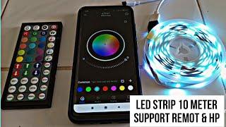 Cara menghubungkan lampu led strip rgb menggunakan remot dan hp