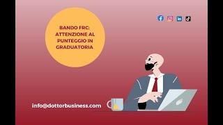 BANDO FRC ATTENZIONE AL PUNTEGGIO IN GRADUATORIA