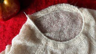 Простая  Ложная Кеттлёвка и Красивая Горловина спицами просто #вязание #спицами #knitting #handmade