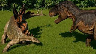 T-Rex vs Stegosaurus Huayangosaurus Chungkingosaurus Gigantspinosaurus & Kentrosaurus