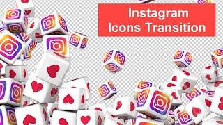 Social Media Icons Transition Instagram Like   Transparent background alpha channel