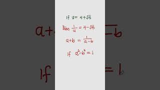 If u=4+√15 then 1u = ?