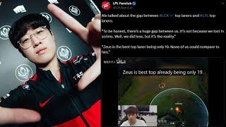 Ale lpl top laner said Zeus gap everyone in top lane  Reddit Recap 58