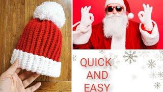 Santa hat crochet baby hat 3 in 1 детская шапка Деда Мороза 3 в 1 вязание крючком