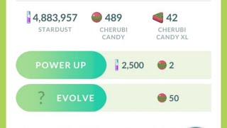 Evolving cherubi to cheerim in pokemon go