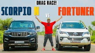 DRAG RACE   NEW SCORPIO N vs FORTUNER