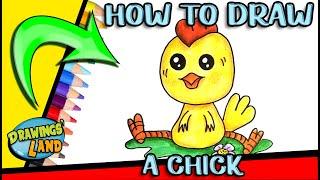 How to DRAW a KAWAII CHICK Easy Step by Step