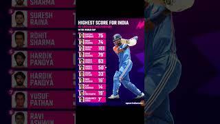 Highest score for India at each batting position #viralvideo #ipl #shortvideo #-#viralshort #shorts