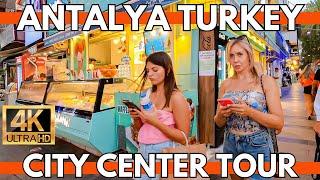 ANTALYA TURKEY 2023 CITY CENTERBAZAARKALEİÇİOLD TOWN 13 SEPTEMBER WALKING TOUR  4K UHD 60FPS