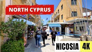 NICOSIA CYPRUS  4K Walking from South to North Cyprus