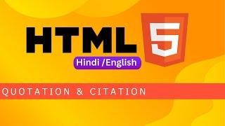 Lesson 6  Html Quotation And Citation Elements In Hindi #html  #techwithshraddha