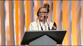 Sarah Polley accepts the 2023 Writers Guild Award for Adapted Screenplay for Women Talking