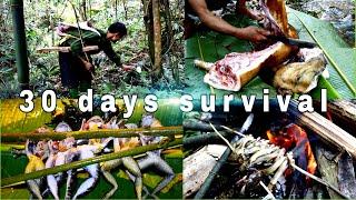 Full video 30 days of survival alone in the forest - survival challenge