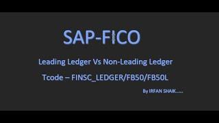 Leading Ledger Vs Non Leading Ledger