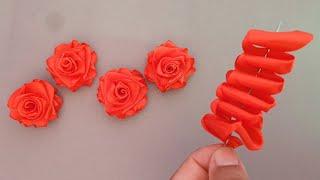 DIY  ribbon flowers  How to make ribbon flowers  Cloth Flower making  DIY Flower