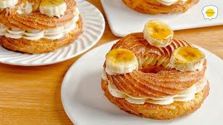 Caramel Banana Paris Brest Recipe 焦糖香蕉车轮泡芙食谱 Recette Caramel Banane Paris Brest au caramel et banane