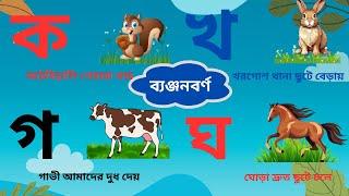 ক খ গ ব্যঞ্জনবর্ণ  bangla banjonborno lekha  বাংলা ব্যঞ্জনবর্ণ দিয়ে বাক্য গঠন  Bangla Bornomala