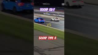 You ever race yourself? My RX-7 vs My Type R #FL5 #CivicTypeR #Honda #Mazda #Rotary #13B #RX7