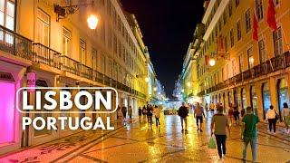 Lisbon Portugal Night Walking Tour - 4K