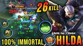 100% IMMORTAL 26 Kills Hilda Best Build and Emblem - Build Top 1 Global Hilda  MLBB