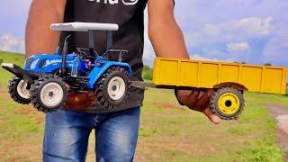 New Holland 6010 Xcel Tractor Unboxing with Trolley Die model  Rc Farming Equipment #rajminitoy
