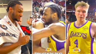 Bronny James & LA Lakers Celebration After Pick Up Their 2nd Win in Summer League vs. Cavaliers