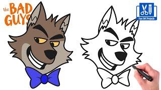 How To Draw Mr. Wolf The Bad Guys Movie  COMO DIBUJAR A MR. WOLF DE LOS TIPOS MALOS MUY FÁCIL