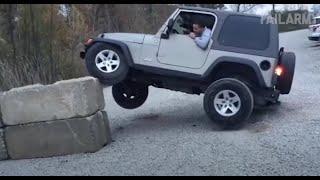 Man Tries To Park Jeep On Wall and Fails  Fails Compilation