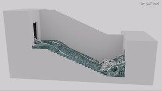 Blender MantaFlow Fluid Simulation. Water Oil.