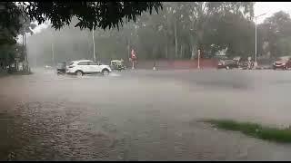 Water-logging in Chandigarh due to heavy rain on Saturday