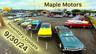 Classic American Muscle Car Lot Maple Motors 93024 Inventory Deals For Sale Hot Rods Lot Walk USA