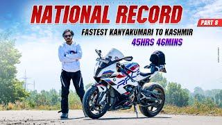 FASTEST RIDE KANYAKUMARI TO KASHMIR 45 HRS 46 MINS  3572 KMS  DC DAYS KANNADA