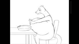 Fat furry weight gain animation 2