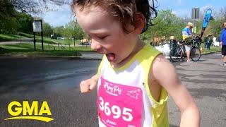 Family faces backlash after 6-year-old runs marathon l GMA