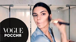 Кендалл Дженнер показывает как накраситься за 2 минуты  Vogue Россия