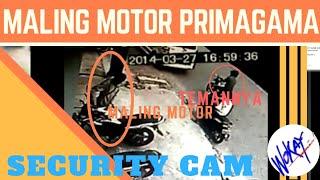 Maling motor terlihat CCTV dan kabur karena petugas segera datang di Primagama Tangerang