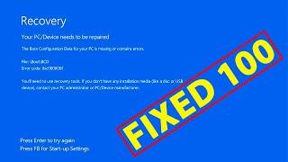 Your PCDevice Need to be Repaired BCD Error Code 0xc000000F  Windows Recovery Blue Screen Error