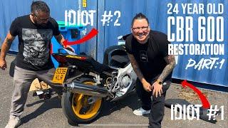 2 IDIOTS restore a 24 year old CBR 600 f4 back to stock PT1