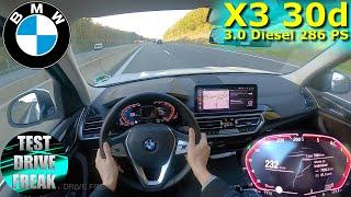 2022 BMW X3 xDrive30d 286 PS TOP SPEED AUTOBAHN DRIVE POV
