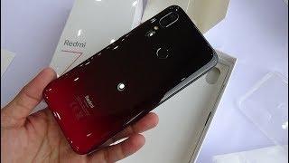 Xiaomi Redmi 7 Lunar Red color unboxing and test camera