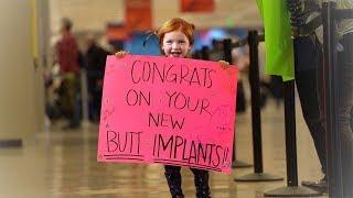 April Fools Surprise for Dad Family Fun at the Airport with Adley and Baby Brothers hidden sign