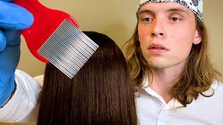ASMR Doctor Lice Check Removal & Scalp Inspection  ear to ear whispering exam roleplay