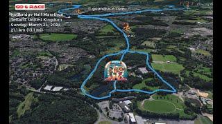 Ironbridge Half Marathon 2024 fly over the half-marathon 3D course map