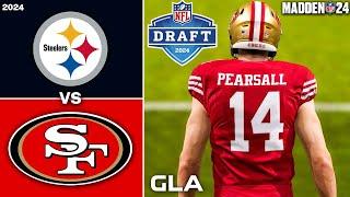 49ers vs. Steelers  Ricky Pearsall   Roman Wilson    2024 NFL Draft Rosters  Madden 24 PS5