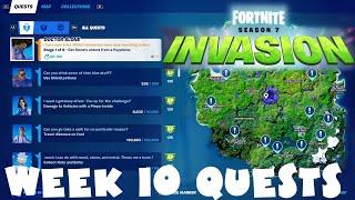 Chapter 2 ALL Week 10 Quests Guide - Season 7 - Fortnite Invasion Battle Royale