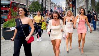 Busy Friday on London’s Oxford Street July 2021 London Walk 4K HDR